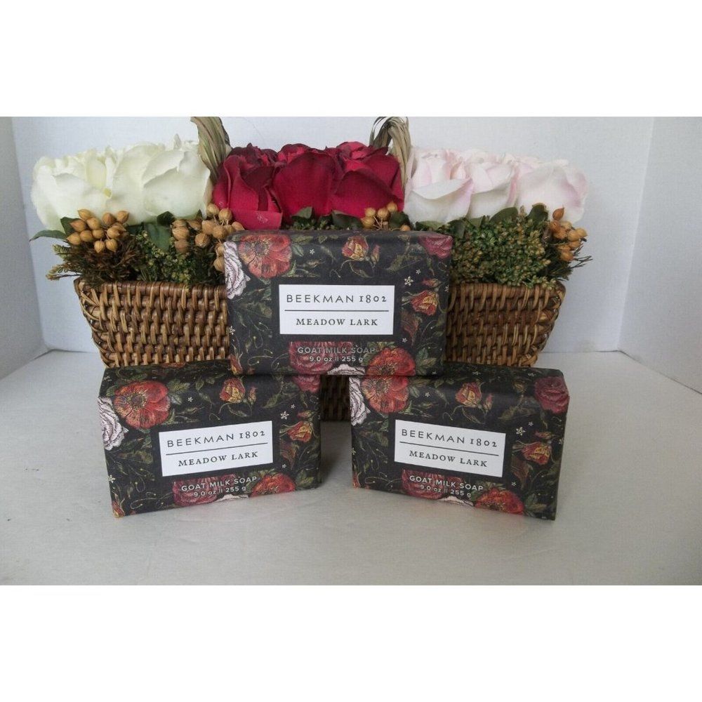Beekman 1802 Goat Milk Bar Soap Meadow Lark 9oz  LOT OF 3